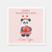 Cute Happy Valentines Day Party Napkins Servet (Voorkant)