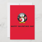 Cute Happy Valentines Day Penguin Bird Flat Card (Voorkant)