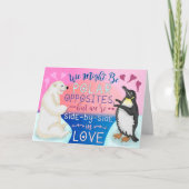 Cute Happy Valentine's Day Polar Beer Penguin Love Feestdagen Kaart (Voorkant)