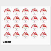 Cute Happy Valentine's Day Red Hearts gepersonalis Ronde Sticker (Vel)