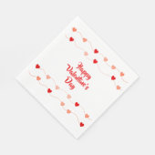 Cute Happy Valentines Day Red Roze String Hearts Servet (Hoek)