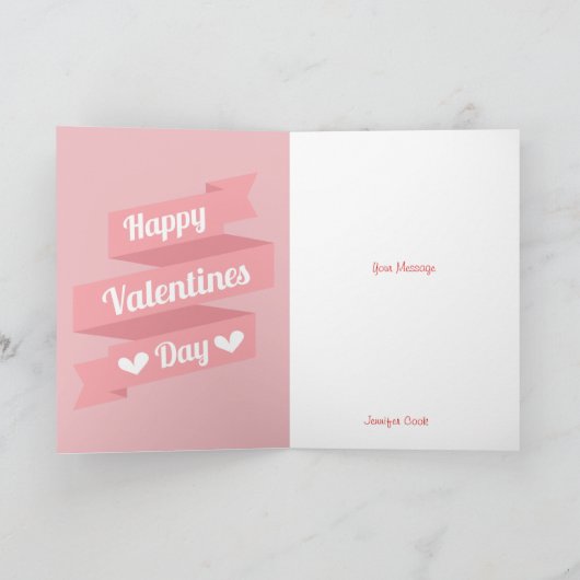 Cute Happy Valentines Day Text Design Feestdagen Kaart (Binnen)