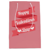 Cute Happy Valentines Day Text Design Medium Cadeauzakje (Voorkant)