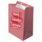 Cute Happy Valentines Day Text Design Medium Cadeauzakje (Achterkant Gekanteld)