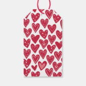 Cute Happy Valentines Red Hearts Cadeaulabel (Achterkant)
