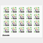 Cute Happy Vegetables 100% Vegan Vierkante Sticker (Vel)