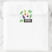 Cute Happy Vegetables 100% Vegan Vierkante Sticker (Tas)