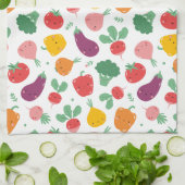 Cute happy veggies theedoek (Gevouwen)