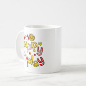 Cute Happy Vrijdag Week Greeting Text Expression Koffiemok (Voorkant links)