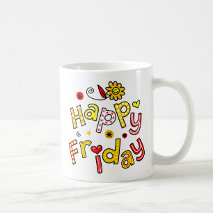 Cute Happy Vrijdag Week Greeting Text Expression Koffiemok