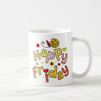 Cute Happy Vrijdag Week Greeting Text Expression Koffiemok