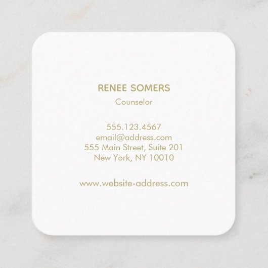 Cute Happy Waterverf Rainbow Square Visitekaartje (Achterkant)