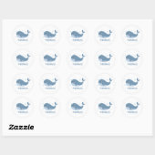 Cute Happy Whale Personalised Ronde Sticker (Vel)