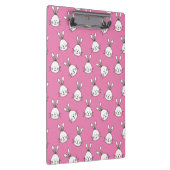 Cute Happy White Paaster Bunny op Roze Klembord (Rechts)
