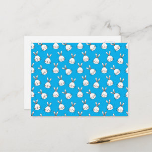 Cute Happy White Paaster Bunny Pattern Briefkaart