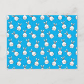 Cute Happy White Paaster Bunny Pattern Briefkaart (Voorkant)
