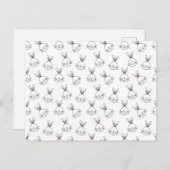 Cute Happy White Paaster Bunny Pattern Briefkaart (Voorkant / Achterkant)