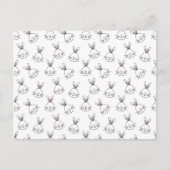 Cute Happy White Paaster Bunny Pattern Briefkaart (Voorkant)