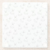 Cute Happy White Paaster Bunny Pattern Glazen Onderzetter (Achterkant)
