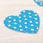 Cute Happy White Paaster Bunny Pattern Kartonnen Onderzetters (Gekanteld)