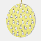 Cute Happy White Paaster Bunny Pattern Keramisch Ornament (Links)