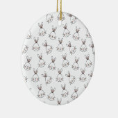 Cute Happy White Paaster Bunny Pattern Keramisch Ornament (Rechts)