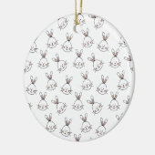 Cute Happy White Paaster Bunny Pattern Keramisch Ornament (Links)