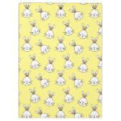 Cute Happy White Paaster Bunny Pattern Klembord (Achterkant)