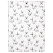 Cute Happy White Paaster Bunny Pattern Klembord (Achterkant)