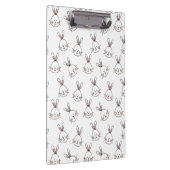Cute Happy White Paaster Bunny Pattern Klembord (Rechts)