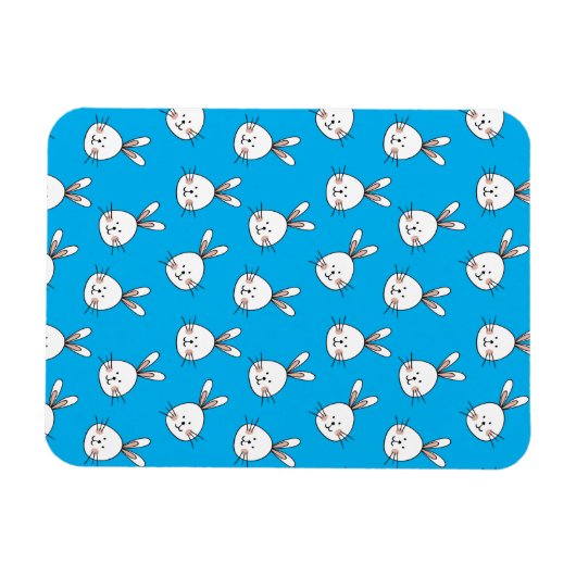 Cute Happy White Paaster Bunny Pattern Magneet (Horizontaal)