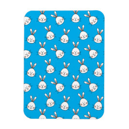 Cute Happy White Paaster Bunny Pattern Magneet