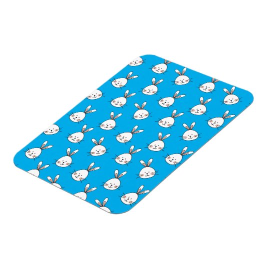 Cute Happy White Paaster Bunny Pattern Magneet (Linkerzijde)