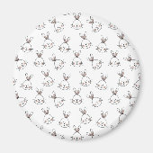 Cute Happy White Paaster Bunny Pattern Magneet (Voorkant)