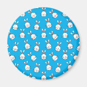 Cute Happy White Paaster Bunny Pattern Magneet (Voorkant)