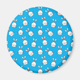 Cute Happy White Paaster Bunny Pattern Magneet