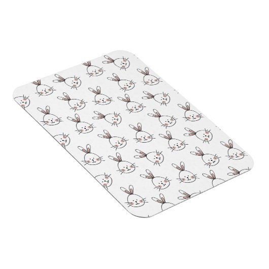 Cute Happy White Paaster Bunny Pattern Magneet (Rechterzijde)
