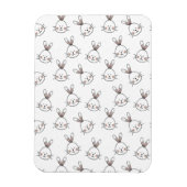 Cute Happy White Paaster Bunny Pattern Magneet (Verticaal)