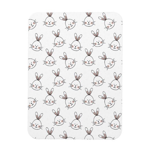 Cute Happy White Paaster Bunny Pattern Magneet (Verticaal)