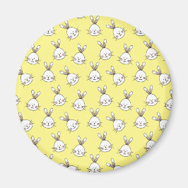 Cute Happy White Paaster Bunny Pattern Magneet