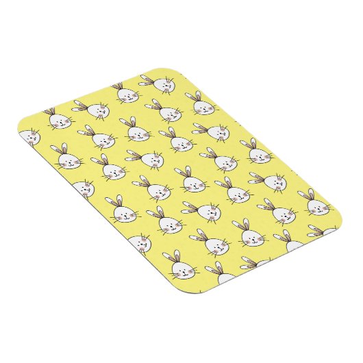 Cute Happy White Paaster Bunny Pattern Magneet (Rechterzijde)