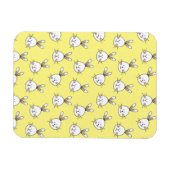 Cute Happy White Paaster Bunny Pattern Magneet (Horizontaal)