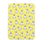 Cute Happy White Paaster Bunny Pattern Magneet (Verticaal)