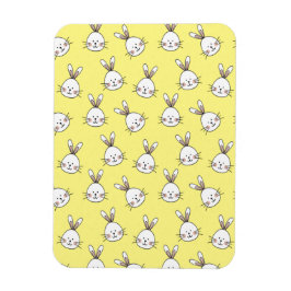 Cute Happy White Paaster Bunny Pattern Magneet