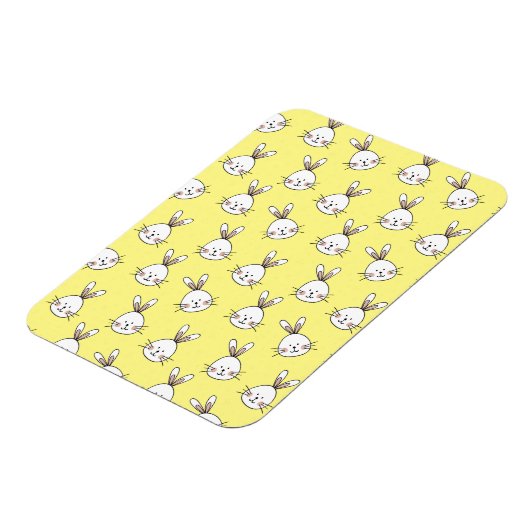 Cute Happy White Paaster Bunny Pattern Magneet (Linkerzijde)