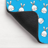 Cute Happy White Paaster Bunny Pattern Muismat (Hoek)