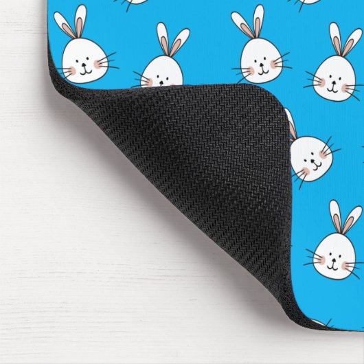 Cute Happy White Paaster Bunny Pattern Muismat (Hoek)