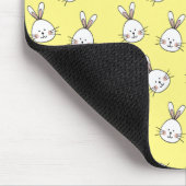 Cute Happy White Paaster Bunny Pattern Muismat (Hoek)