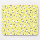 Cute Happy White Paaster Bunny Pattern Muismat (Voorkant)