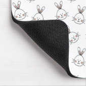 Cute Happy White Paaster Bunny Pattern Muismat (Hoek)